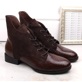 Botas de mujer de tacón plano marrones, aislantes, Vinceza 16439 marrón 2