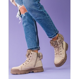 Botas de mujer beige con pelo Shelovet 3