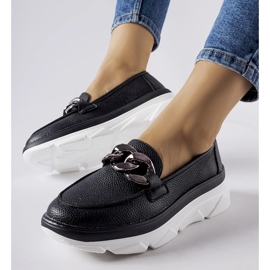 Mocasines negros con cadena Vinceza 2