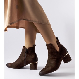 Botines de tacón bajo marrones de Vinceza marrón 1