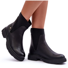 PG1 Botas Chelsea de Piel para Mujer Negro Tannaz 6