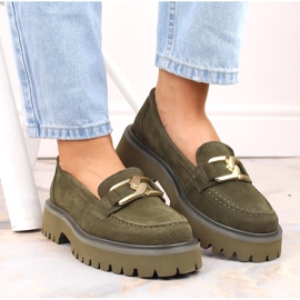 Zapatos de mujer de ante verde con plataforma de Filippo DP4916 7