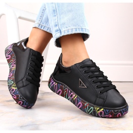 Zapatos de mujer de piel con plataforma negra de colores Filippo DP4480 negro 6
