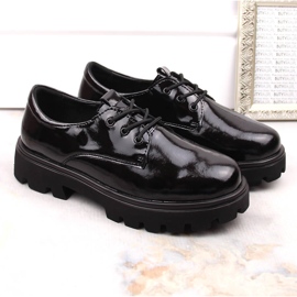Zapatos con cordones mujer charol negro Filippo DP4729 3
