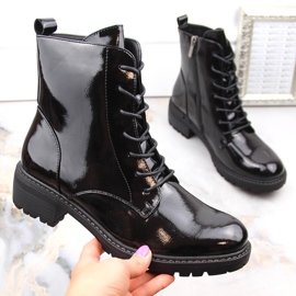Botas aislantes de mujer en charol, negro Vinceza 10662 1
