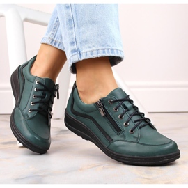Zapatos cómodos mujer piel verde Helios 411 8