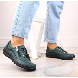 Zapatos cómodos mujer piel verde Helios 411 9
