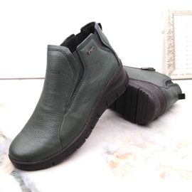 Botas cuña mujer cómodas de piel, aislantes verde Helios 552.566 4