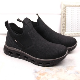 Zapatos sin cordones cómodos hasta el tobillo para mujer, negro Rieker M6053-00 12