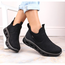 Zapatos sin cordones cómodos hasta el tobillo para mujer, negro Rieker M6053-00 15