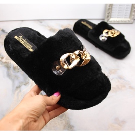Zapatillas de estar por casa de felpa para mujer con cadena, negro T.Sokolski KAP-158 1 Zapatillas de estar por casa de felpa para mujer con cadena, negro T.Sokolski KAP-158 1