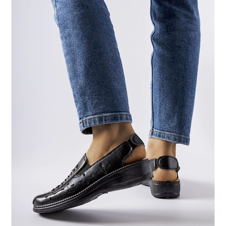 Sandalias Glafi caladas negras negro 1