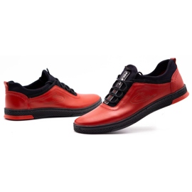 Polbut Zapato casual hombre piel rojo K24 con parte inferior negra 9