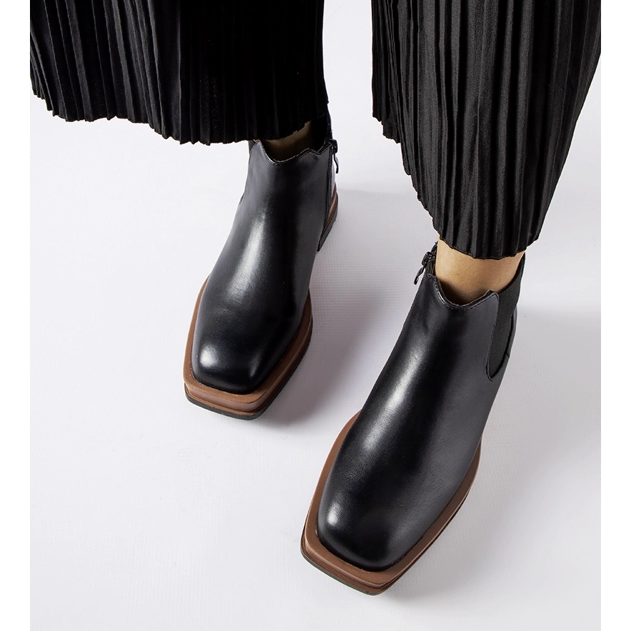 Botas planas bajas Tarquinia negras negro - KeeShoes