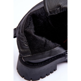 Lemar Botas Chelsea de piel con plataforma enorme, Black Lisencca negro 6