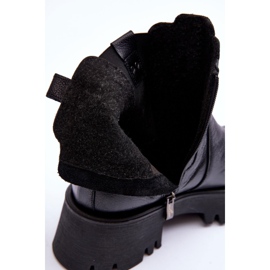 Lemar Botas Chelsea de piel con plataforma enorme, Black Lisencca negro 5