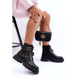 Botas Obreras Mujer Con Adorno, Toye Negro 2