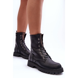 Botas de trabajo de cuero negro Lonevis marrón 5