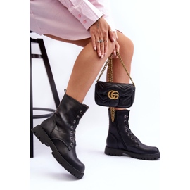 Botas de trabajo de cuero negro Lonevis marrón 8