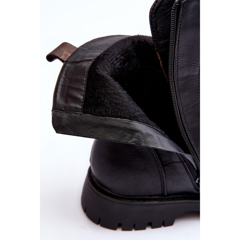 Botas de trabajo de cuero negro Lonevis marrón 2