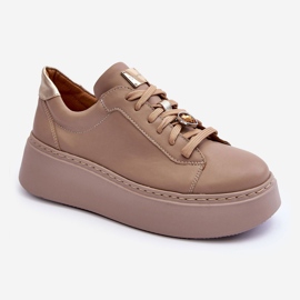 Deportivas de Piel con Plataforma Maciejka 06191-04 Beige 3