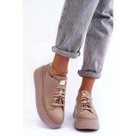 Deportivas de Piel con Plataforma Maciejka 06191-04 Beige 5