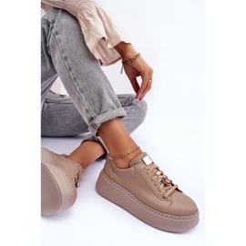 Deportivas de Piel con Plataforma Maciejka 06191-04 Beige 1