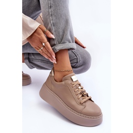 Deportivas de Piel con Plataforma Maciejka 06191-04 Beige 9