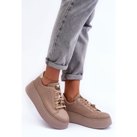 Deportivas de Piel con Plataforma Maciejka 06191-04 Beige 4