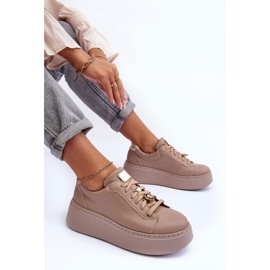 Deportivas de Piel con Plataforma Maciejka 06191-04 Beige 10
