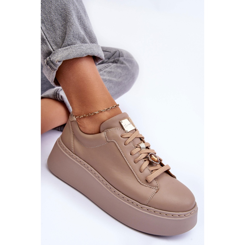 Deportivas de Piel con Plataforma Maciejka 06191-04 Beige 2