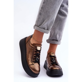 Zapatos Deportivos de Piel con Plataforma Maciejka 06191-24 Cobre marrón 1