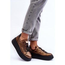 Zapatos Deportivos de Piel con Plataforma Maciejka 06191-24 Cobre marrón 2