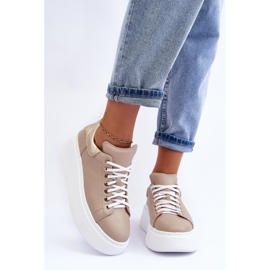 Lemar Deportivas Mujer Piel Plataforma Beige Milonia 5