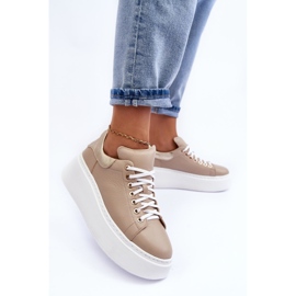 Lemar Deportivas Mujer Piel Plataforma Beige Milonia 7