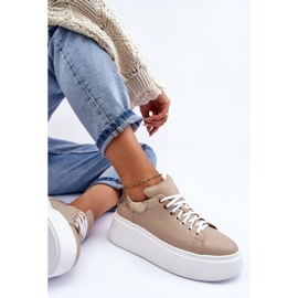 Lemar Deportivas Mujer Piel Plataforma Beige Milonia 10