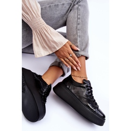 Lemar Deportivas Mujer Charol Plataforma Negro Milonia 7