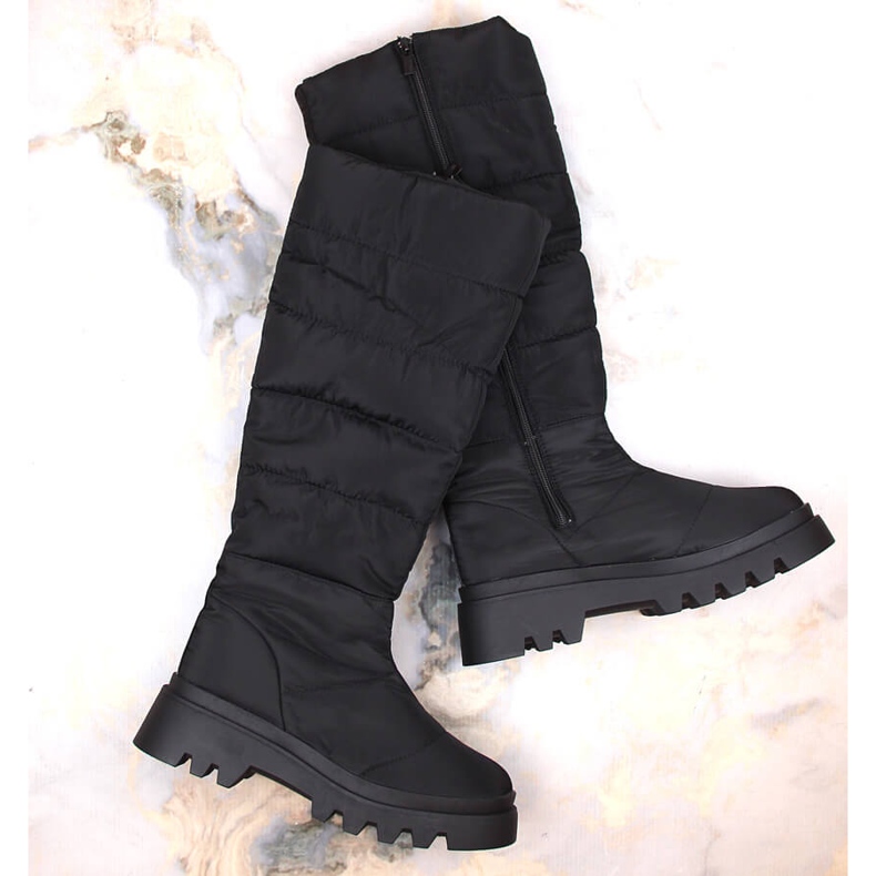 Botas de nieve altas con aislamiento para mujer, negras Big Star MM274332 negro 1 Botas de nieve altas con aislamiento para mujer, negras Big Star MM274332 negro 1