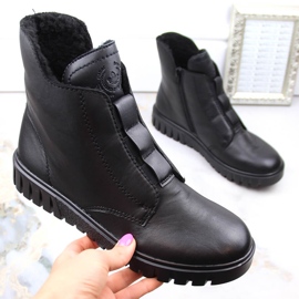 Botas de mujer cómodas de piel con aislamiento negro Rieker Y3458-00 1 Botas de mujer cómodas de piel con aislamiento negro Rieker Y3458-00 1