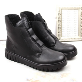 Botas de mujer cómodas de piel con aislamiento negro Rieker Y3458-00 2