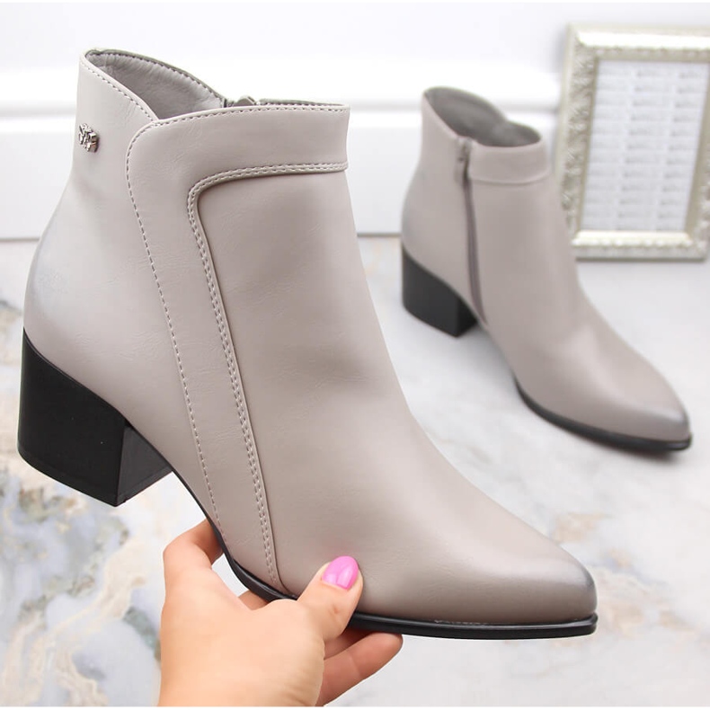 Botas de tacón alto con aislamiento para mujer, gris Sergio Leone BT633 1 Botas de tacón alto con aislamiento para mujer, gris Sergio Leone BT633 1