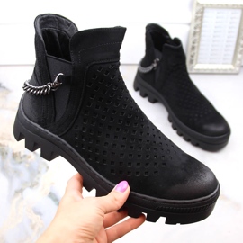 Botas trabajadoras mujer serraje negro Potocki 12028 1