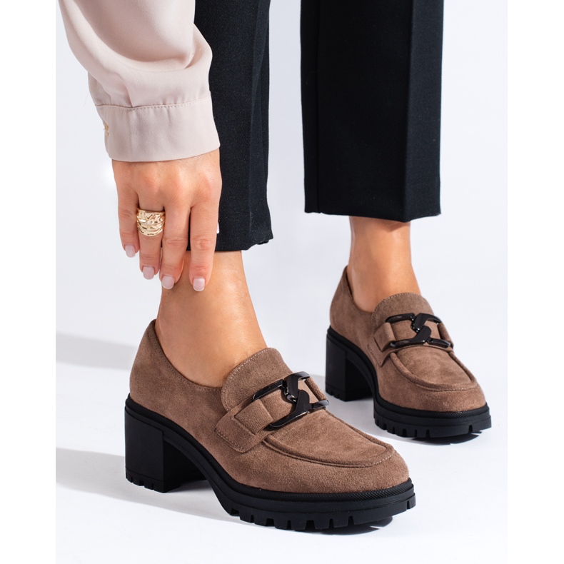 Vinceza Zapatos tacón Shelovet ante beige oscuro 1