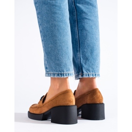 Zapatos tacón mujer Shelovet ante camel marrón 3