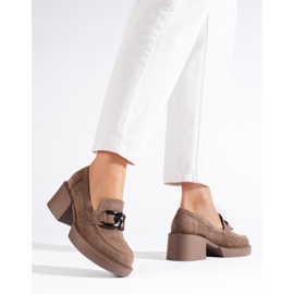 Zapatos tacón mujer Shelovet ante beige 3