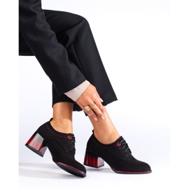 Zapatos tacón Shelovet ante negro 2