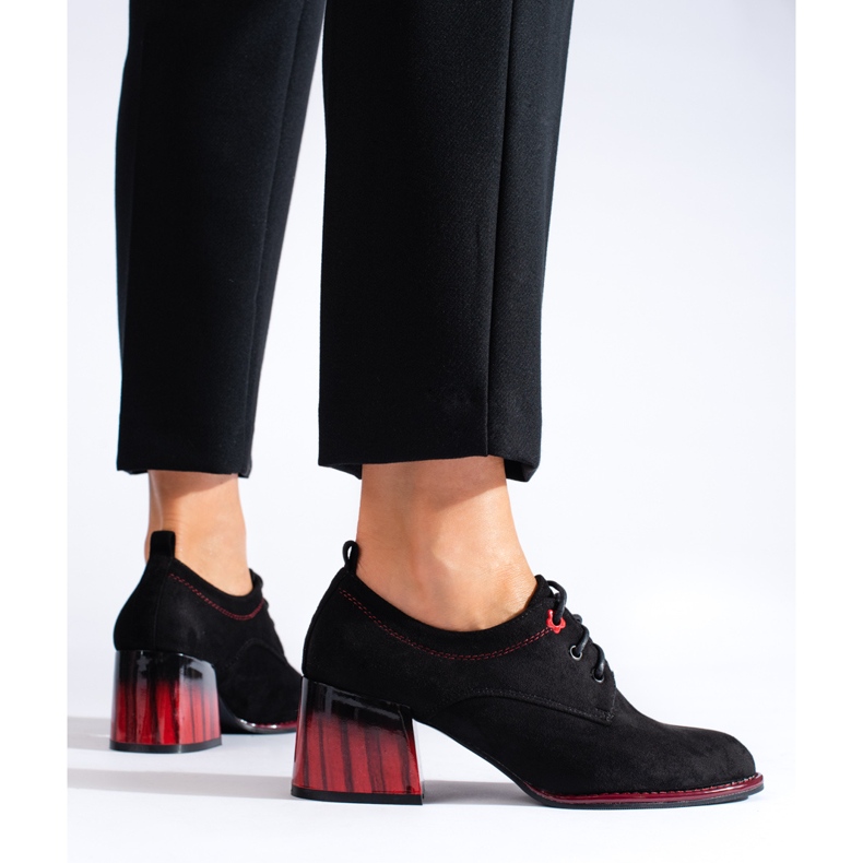 Zapatos tacón Shelovet ante negro 1