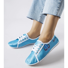 Zapatillas Woodstock de mujer en color azul. 1