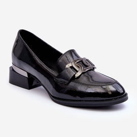 Vinceza Mocasines Lacados Tacón Alto Negro Sakina 1