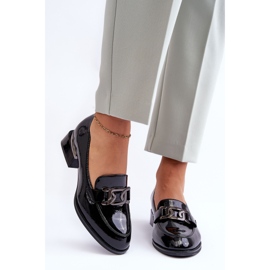 Vinceza Mocasines Lacados Tacón Alto Negro Sakina 3